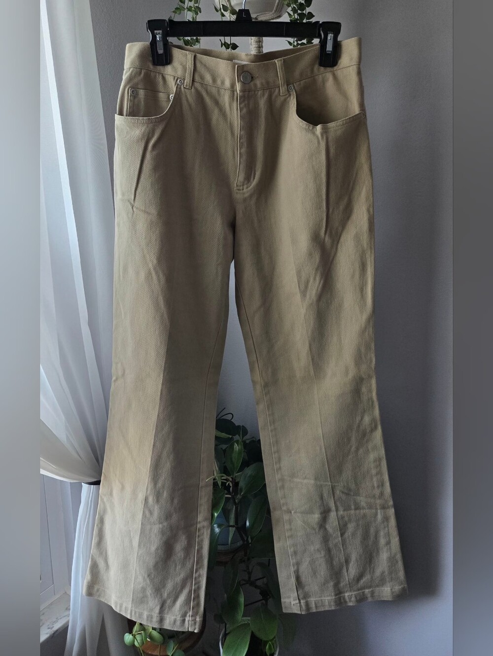 Jones New York Sport Tan Flare Jeans Womens Size 8 Khaki Denim Twill